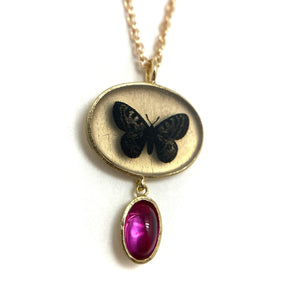 Butterfly Droplet Necklace-Necklaces-Anna Bankuti-Pistachios