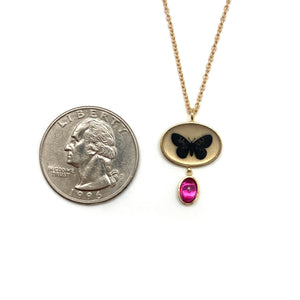 Butterfly Droplet Necklace-Necklaces-Anna Bankuti-Pistachios