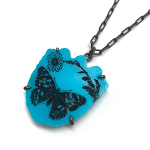 Butterfly Turquoise Pendant-Necklaces-Kelly Jean Conroy-Pistachios