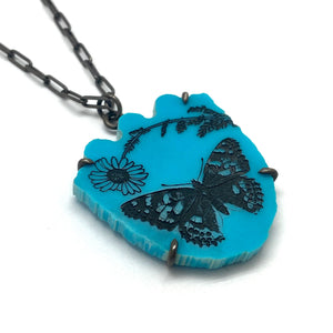 Butterfly Turquoise Pendant-Necklaces-Kelly Jean Conroy-Pistachios