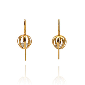 Caged CZ Earrings-Earrings-Arek Wolski-Pistachios