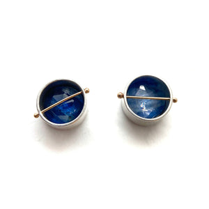 Captured Kyanite Studs-Earrings-Hilary Finck-Pistachios