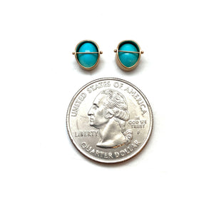 Captured Turquoise Studs-Earrings-Hilary Finck-Pistachios