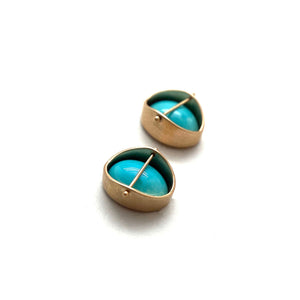 Captured Turquoise Studs-Earrings-Hilary Finck-Pistachios