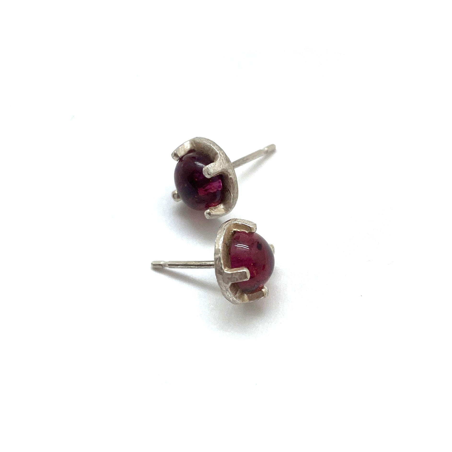 Pink Tourmaline Edge store Posts - Silversmith Post Earrings - Pink Tourmaline Studs - Tourmaline Earrings