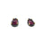 Carved Teardrop Studs - Rhodonite Garnet-Earrings-Heather Guidero-Pistachios