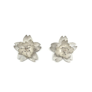 Cherry Blossom Stud Earrings-Earrings-Huiyu Chiu-Pistachios