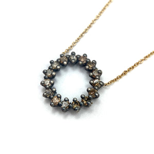 Circle Diamond Necklace-Necklaces-Manuk Durmazguler-Pistachios