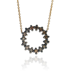 Circle Diamond Necklace-Necklaces-Manuk Durmazguler-Pistachios