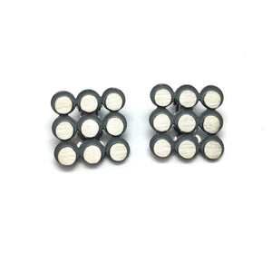 Circle Grid Clip-Ons-Earrings-Heather Guidero-Pistachios