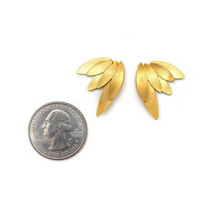 Concave Wing Earrings - Gold-Earrings-Oliwia Kuczynska-Pistachios