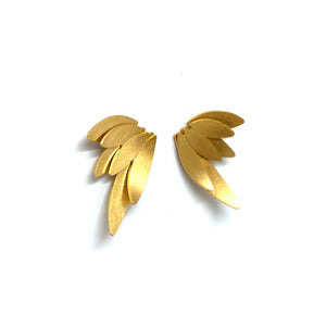 Concave Wing Earrings - Gold-Earrings-Oliwia Kuczynska-Pistachios