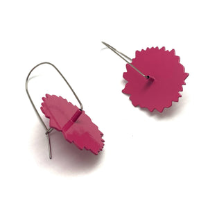 Coreopsis Flower Patch Earrings - Deep Pink-Earrings-Jess Dare-Pistachios