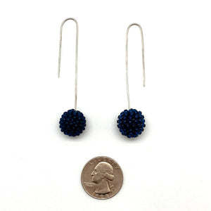 Dark Blue Bead Earrings-Earrings-Monica Nesseler-Pistachios