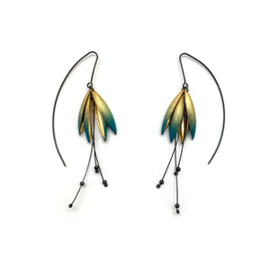 Dark Ombré Leaf Earrings-Earrings-Marcin Tyminski-Pistachios