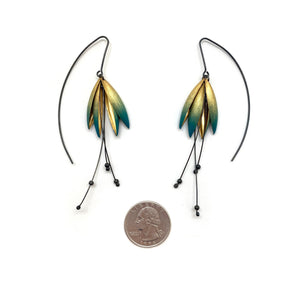 Dark Ombré Leaf Earrings-Earrings-Marcin Tyminski-Pistachios