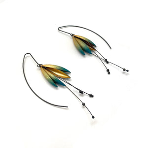 Dark Ombré Leaf Earrings-Earrings-Marcin Tyminski-Pistachios