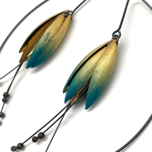 Dark Ombré Leaf Earrings-Earrings-Marcin Tyminski-Pistachios