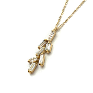 Diagonal Diamond Necklace-Necklaces-Manuk Durmazguler-Pistachios