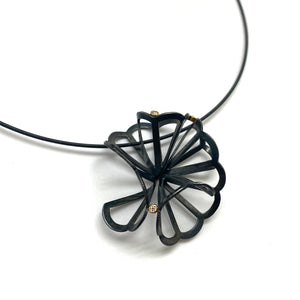 Double Cloud Fold Necklace with Diamonds-Necklaces-Karin Jacobson-Pistachios