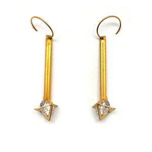 Elongated Caged CZ Earrings-Earrings-Arek Wolski-Pistachios