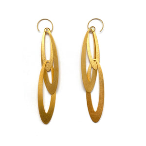 Elongated Oval Statement Earrings-Earrings-Arek Wolski-Pistachios