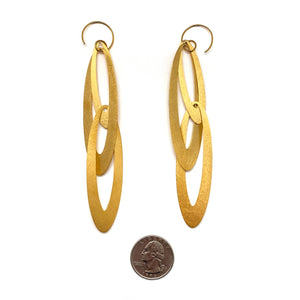 Elongated Oval Statement Earrings-Earrings-Arek Wolski-Pistachios