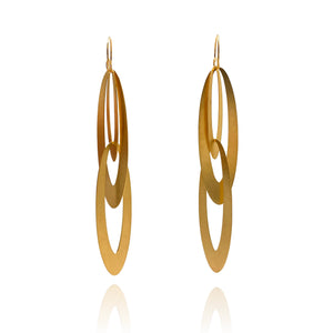 Elongated Oval Statement Earrings-Earrings-Arek Wolski-Pistachios