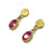 Faceted Ruby Drop Stud Earrings-Earrings-Petra Class-Pistachios