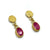 Faceted Ruby Drop Stud Earrings-Earrings-Petra Class-Pistachios