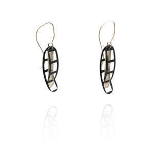 Film Strip Earrings - Black and Silver-Earrings-Mariusz Fatyga-Pistachios