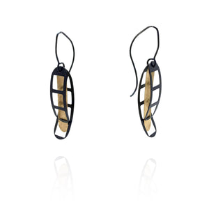 Film Strip Earrings - Gold and Black-Earrings-Mariusz Fatyga-Pistachios