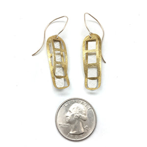 Film Strip Earrings - Silver/Gold-Earrings-Mariusz Fatyga-Pistachios