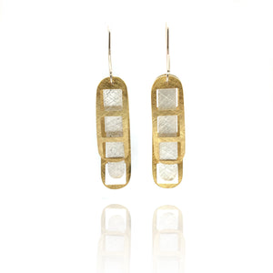 Film Strip Earrings - Silver/Gold-Earrings-Mariusz Fatyga-Pistachios