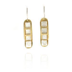 Film Strip Earrings - Silver/Gold-Earrings-Mariusz Fatyga-Pistachios