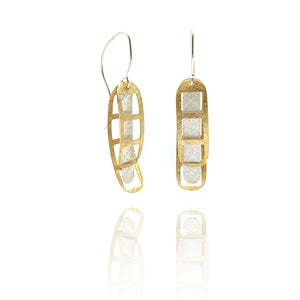 Film Strip Earrings - Silver/Gold-Earrings-Mariusz Fatyga-Pistachios