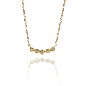 Five Diamond Gold Necklace-Necklaces-Yasuko Azuma-Pistachios