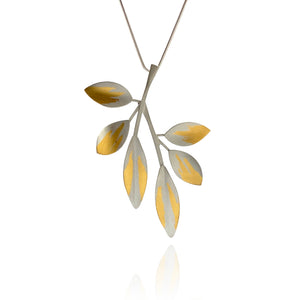 Floral Frond Pendant Necklace-Necklaces-Judith Neugebauer-Pistachios