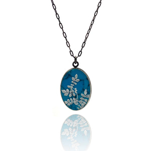 Floral Turquoise Pendant-Necklaces-Kelly Jean Conroy-Pistachios