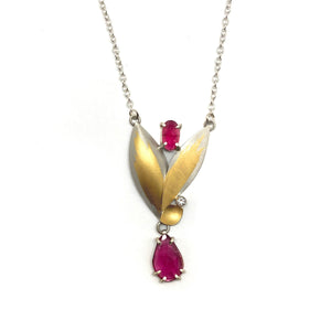 Flowering Rose Pendant Necklace-Necklaces-Judith Neugebauer-Pistachios