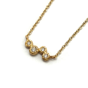 Four Diamond Gold Necklace-Necklaces-Yasuko Azuma-Pistachios