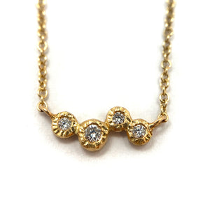 Four Diamond Gold Necklace-Necklaces-Yasuko Azuma-Pistachios