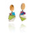 Geometric Earrings - Gold, Multicolor and Marbled-Earrings-Karen Vanmol-Pistachios