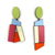 Geometric Earrings - Green, Blue and Fuchsia-Earrings-Karen Vanmol-Pistachios