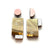 Geometric Earrings - Pink, Marble and Textured Gold-Earrings-Karen Vanmol-Pistachios