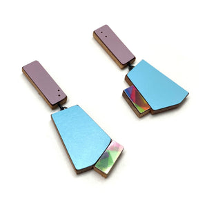 Geometric Earrings - Purple, Blue, Multicolor-Earrings-Karen Vanmol-Pistachios