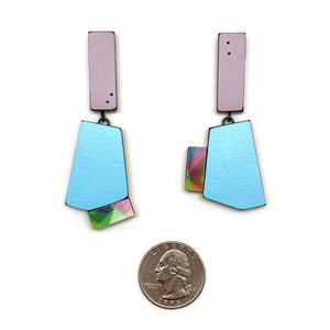 Geometric Earrings - Purple, Blue, Multicolor-Earrings-Karen Vanmol-Pistachios