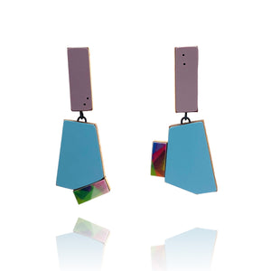 Geometric Earrings - Purple, Blue, Multicolor-Earrings-Karen Vanmol-Pistachios