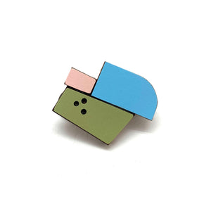 Geometric Pin - Blue, Green, Pink-Pins-Karen Vanmol-Pistachios