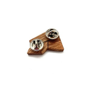 Geometric Pin - Gold, Wood and Tan-Pins-Karen Vanmol-Pistachios